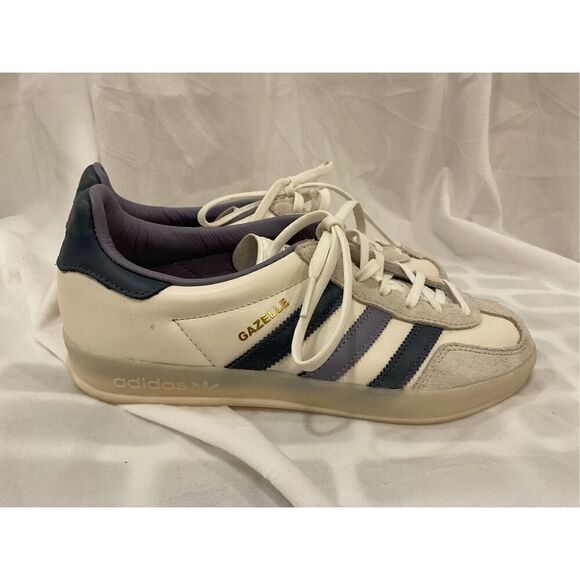 Adidas Men\'s Off-White Navy Gazelle Indoor Shoes Size 7 NWOT main image 5